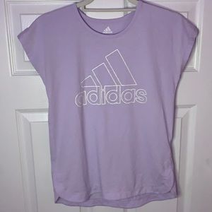 Purple adidas shirt with logo